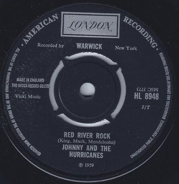 Johnny And The Hurricanes : Red River Rock (7", Single, RE)