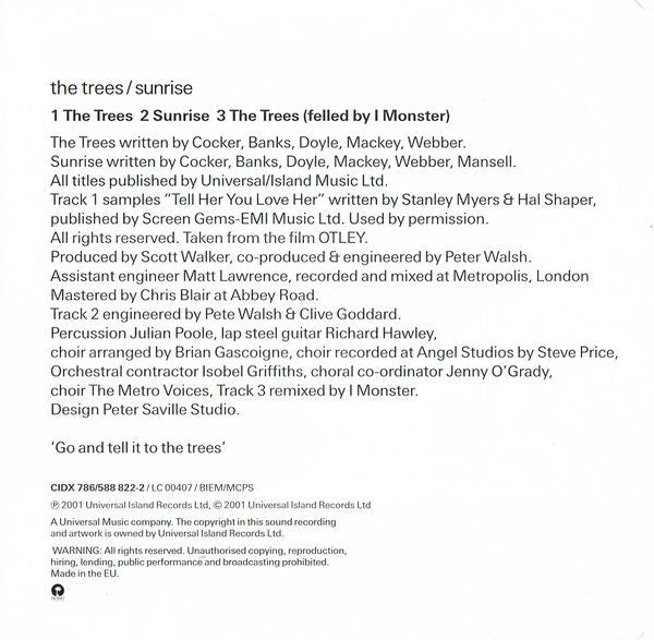 Pulp : The Trees / Sunrise (CD, Single)