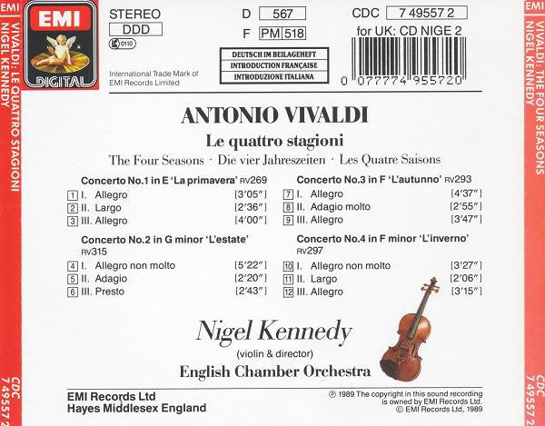 Antonio Vivaldi - Nigel Kennedy, English Chamber Orchestra - The Four Seasons Le Quattro Stagioni Die Vier Jahreszeiten Les Quatre Saisons (CD) (Very Good Plus (VG)) - DaddyPop