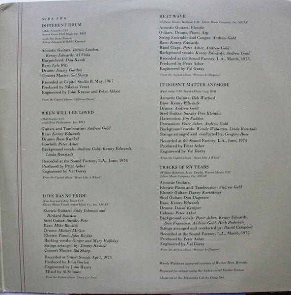 Linda Ronstadt : Greatest Hits (LP, Comp, RE, SP )