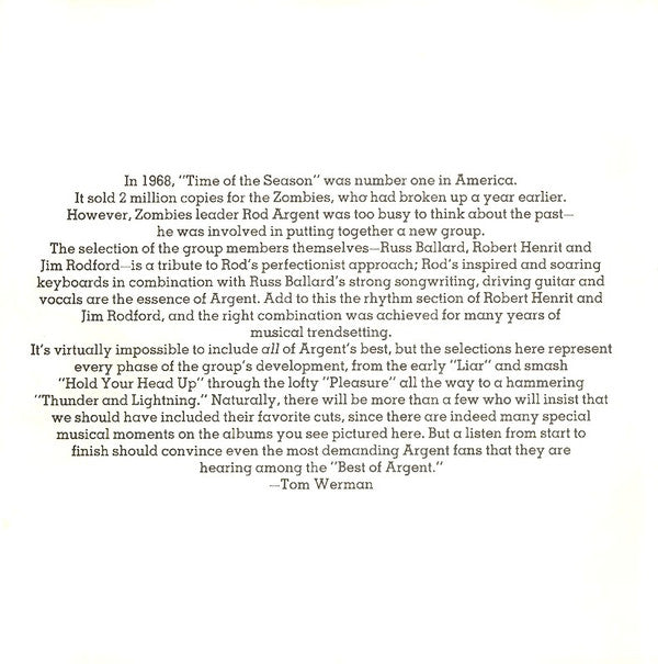 Argent : The Argent Anthology - A Collection Of Greatest Hits (CD, Comp, RE)