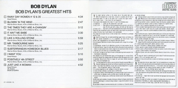 Bob Dylan : Bob Dylan's Greatest Hits (CD, Comp, RE, RP)