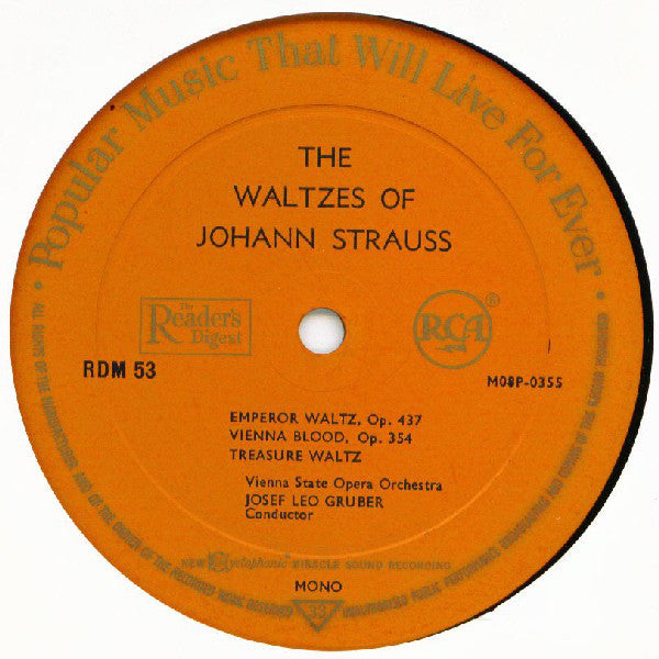 Johann Strauss Jr., Orchester Der Wiener Staatsoper : The Waltzes Of Johann Strauss (LP, Mono, Gol)