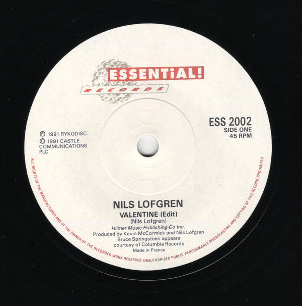 Nils Lofgren : Valentine (7", Single)