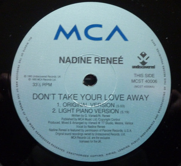 Nadine Renée : Don't Take Your Love Away (12")