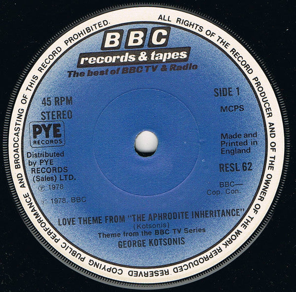 George Kotsonis : Love Theme From "The Aphrodite Inheritance" (7", Single)