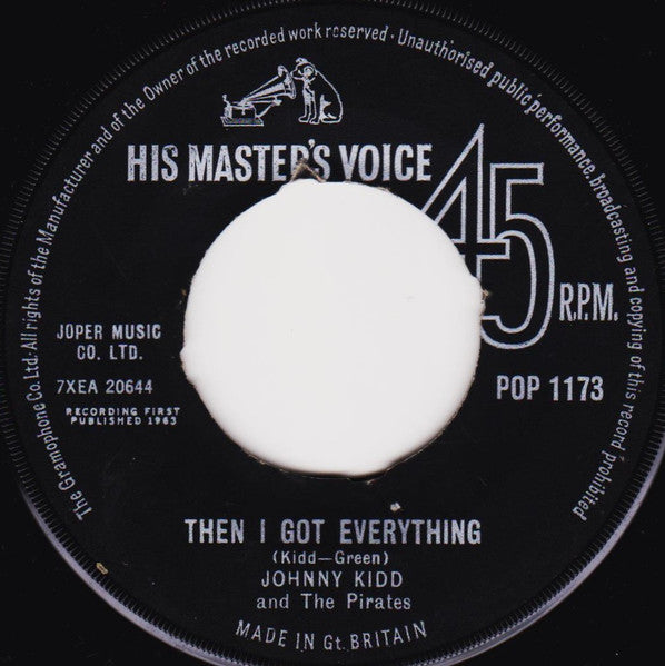 Johnny Kidd & The Pirates : I'll Never Get Over You (7", Single)