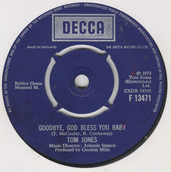 Tom Jones : Golden Days (7")