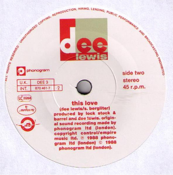 Dee Lewis : The Best Of My Love (7", Single)