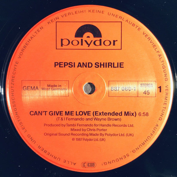 Pepsi & Shirlie : Can't Give Me Love (12")