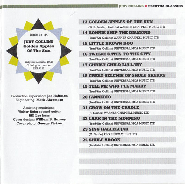 Judy Collins : A Maid Of Constant Sorrow & Golden Apples Of The Sun (CD, Comp, Sli)