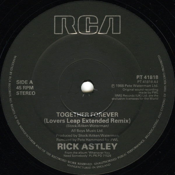 Rick Astley : Together Forever (12", Single)