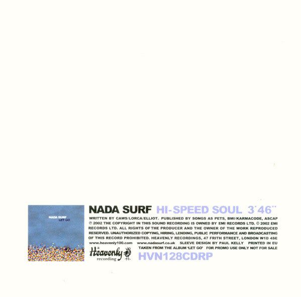 Nada Surf : Hi-Speed Soul (CD, Single, Promo, Car)