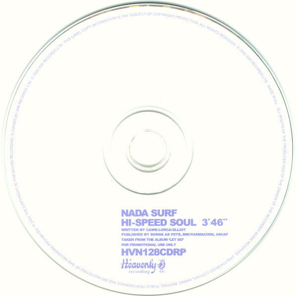 Nada Surf : Hi-Speed Soul (CD, Single, Promo, Car)
