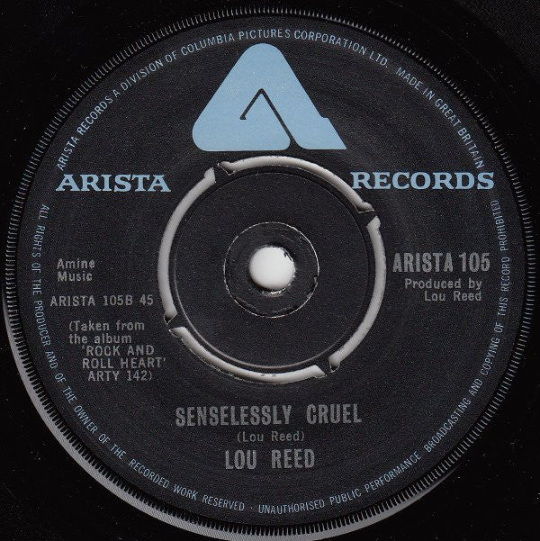 Lou Reed : Rock And Roll Heart (7", Single)