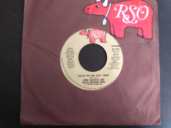 John Travolta And Olivia Newton-John : You're The One That I Want (7", Single, Styrene, Pit)