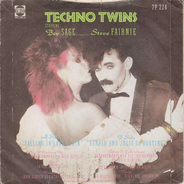 Techno Twins : Falling In Love Again (7", Single)