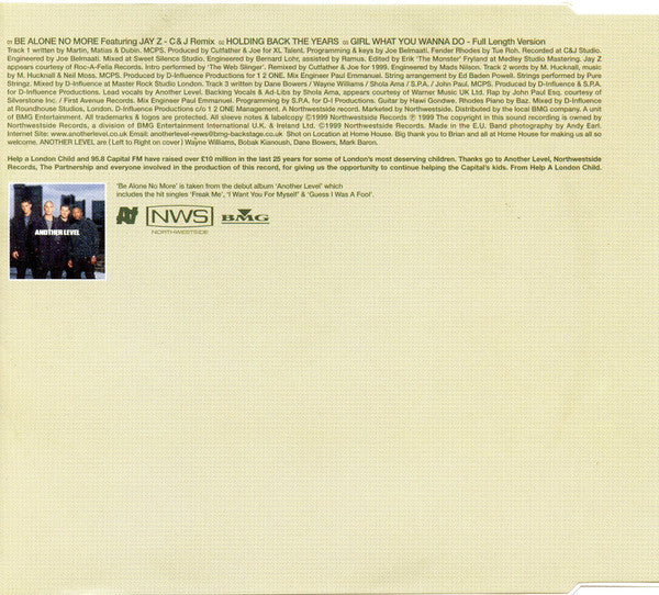 Another Level Featuring Jay-Z - Be Alone No More  Holding Back The Years (CD) (Very Good Plus (VG)) - DaddyPop