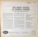 Georgia Brown : The Many Shades of Georgia Brown  (LP, Album, Mono)