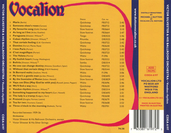 Victor Silvester And His Ballroom Orchestra : Voodoo Rhythm (CD, Comp, RM)