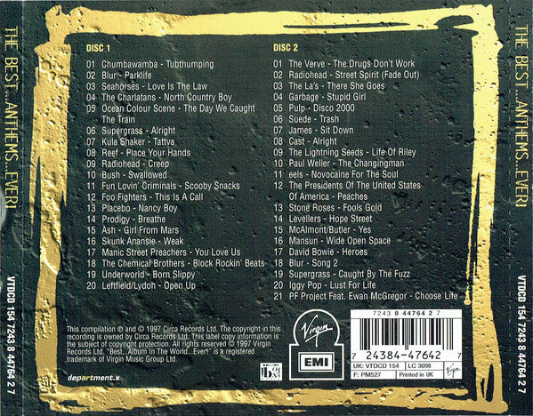 Various : The Best...Anthems...Ever! (2xCD, Comp)