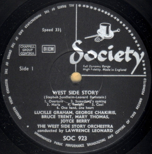 West Side Story 1963 London Cast, Orchestra Conducted By Lawrence Leonard With George Chakiris, Bruce Trent, Lucille Graham - West Side Story (LP) (Very Good (VG)) - DaddyPop
