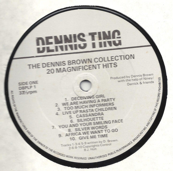 Dennis Brown : The Dennis Brown Collection : 20 Magnificent Hits (LP, Comp)