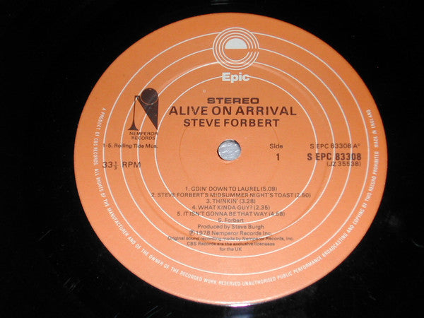 Steve Forbert : Alive On Arrival (LP, Album)