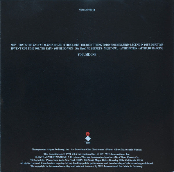 Carly Simon : The Best Of Carly Simon · Volume One (CD, Comp, RE)