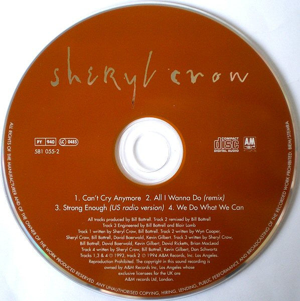 Sheryl Crow : Can't Cry Anymore (CD, Single)
