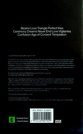 New Order : Brixton Academy April 1987 (VHS, RE, PAL)