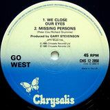 Go West : We Close Our Eyes (Total Overhang Mix) (12", Single)