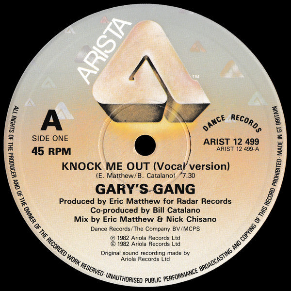 Gary's Gang : Knock Me Out (12", Single)
