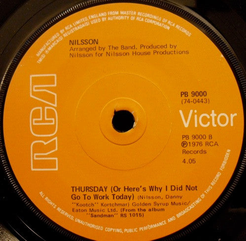 Harry Nilsson : Me And My Arrow (7")