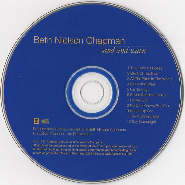 Beth Nielsen Chapman : Sand And Water (CD, Album)
