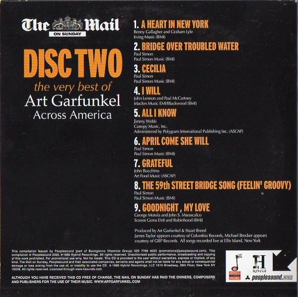 Art Garfunkel - The Very Best Of Art Garfunkel Across America (CD) (Very Good Plus (VG)) - DaddyPop