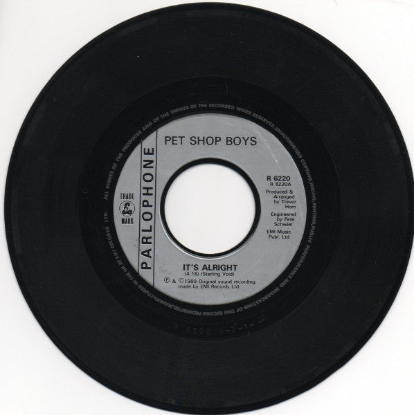 Pet Shop Boys : It's Alright (7", Single, Juk)
