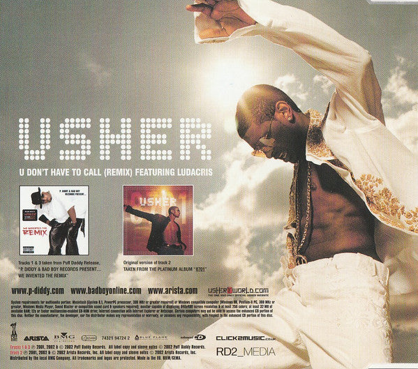 P. Diddy Feat. Usher & Loon / Usher : I Need A Girl (Part One) / U Don't Have To Call (CD, Single, Enh)