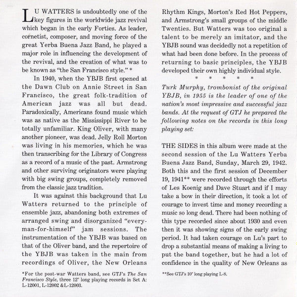 Lu Watters And The Yerba Buena Jazz Band : 1942 Series (CD, Comp, RM)