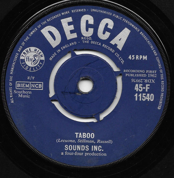 Sounds Incorporated : Sounds Like Locomotion / Taboo (7", Single)