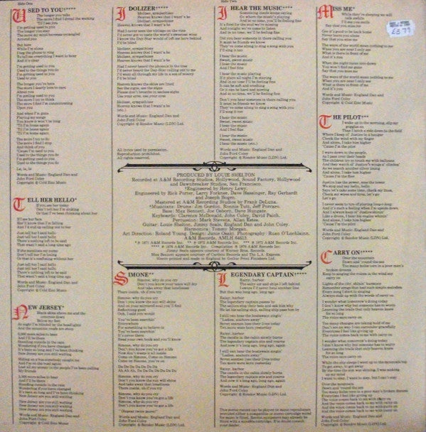 England Dan & John Ford Coley : I Hear The Music (LP, Album)