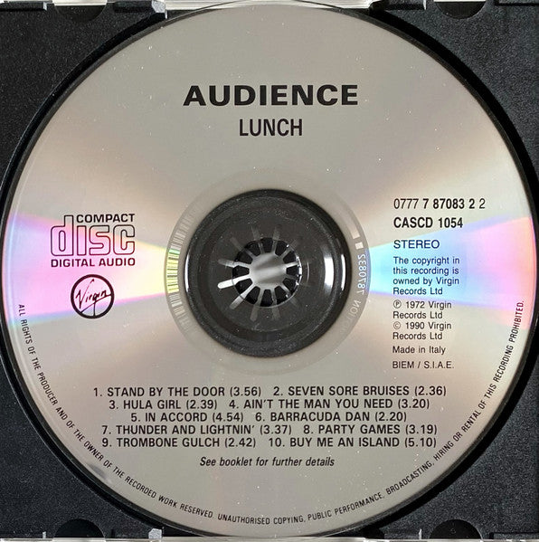 Audience (2) : Lunch (CD, Album, RE, Med)
