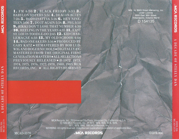 Steely Dan : A Decade Of Steely Dan (CD, Comp, Club, RE, RM)