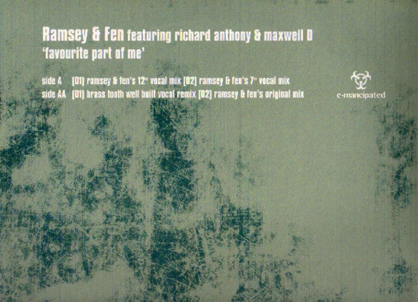 Ramsey & Fen Featuring Richard Anthony Davis & Maxwell D : Favourite Part Of Me (12", Promo)