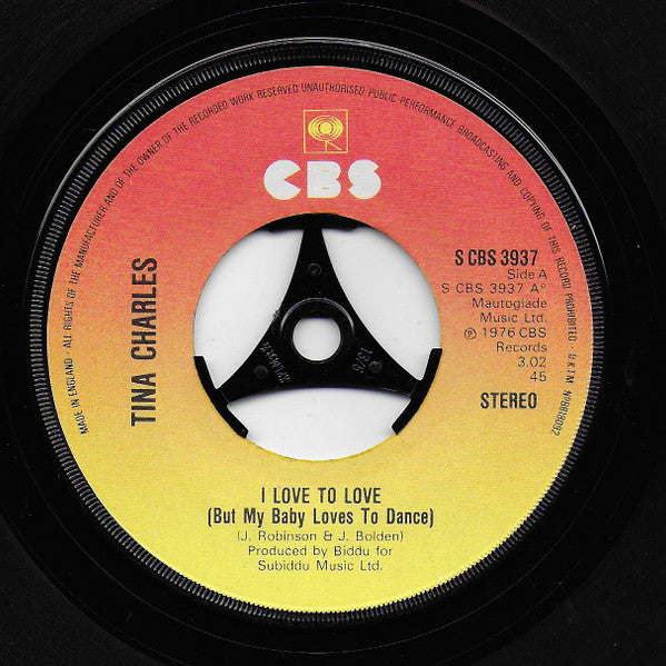 Tina Charles : I Love To Love (But My Baby Loves To Dance) (7", Single, RP, Lar)