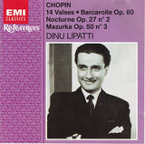 Frédéric Chopin - Dinu Lipatti : 14 Valses / Barcarolle Op. 60 / Nocturne Op. 27 No 2 / Mazurka Op. 50 No 3 (CD, Comp, Mono, RE)