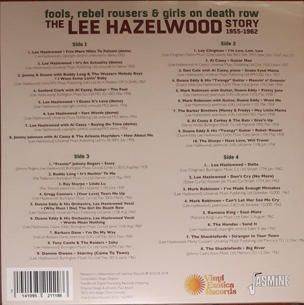 Various : Fools, Rebel Rousers & Girls On Death Row - The Lee Hazlewood Story 1955-1962 (2xLP, Album, Comp, Ltd, RE, RSD)