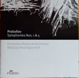 Sergei Prokofiev, Orchestre National De France, Mstislav Rostropovich : Symphonies Nos. 1 & 5 (CD, Album)