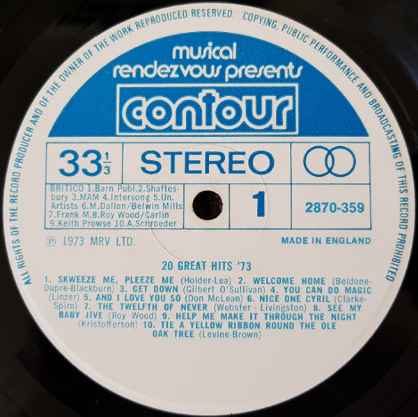 Unknown Artist : 20 Great Hits Of '73 (LP, Comp)