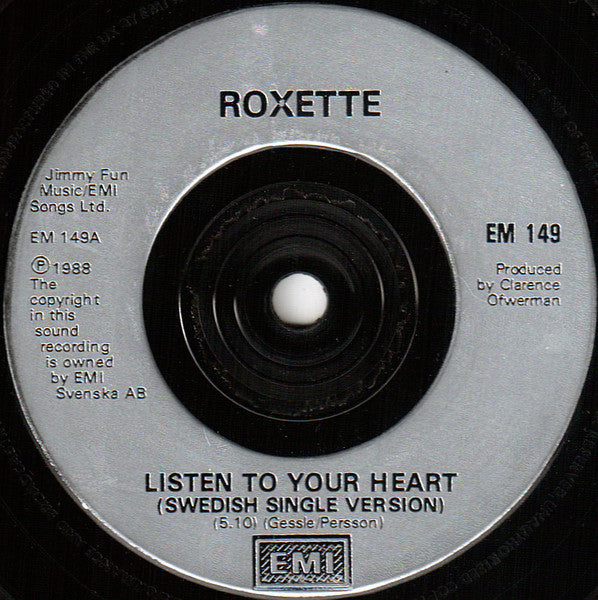 Roxette : Listen To Your Heart / Dangerous (7", Single, Pap)